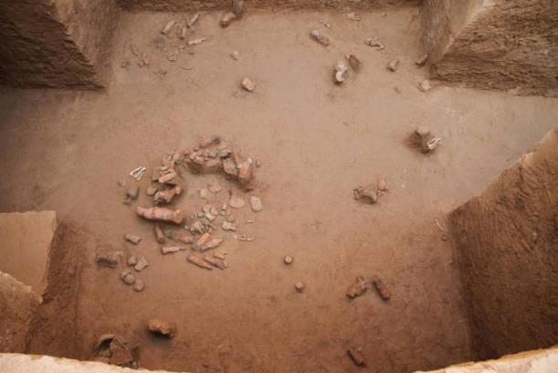 咸陽發(fā)現(xiàn)規(guī)模最大最完整隋代家族墓園 由方形圍溝和7座墓葬組成